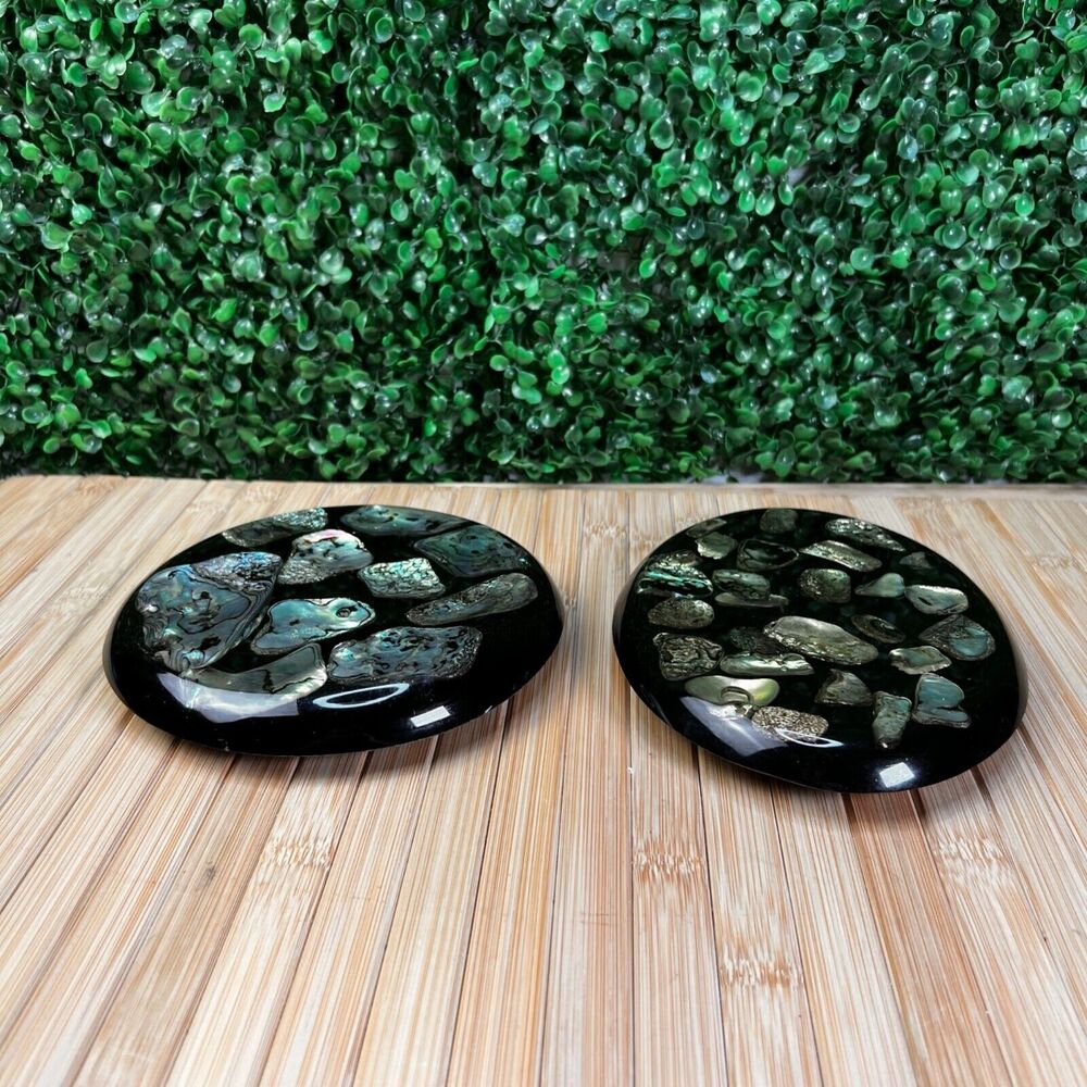 Vintage Abalone Trivets Wondermold Industries Made in USA